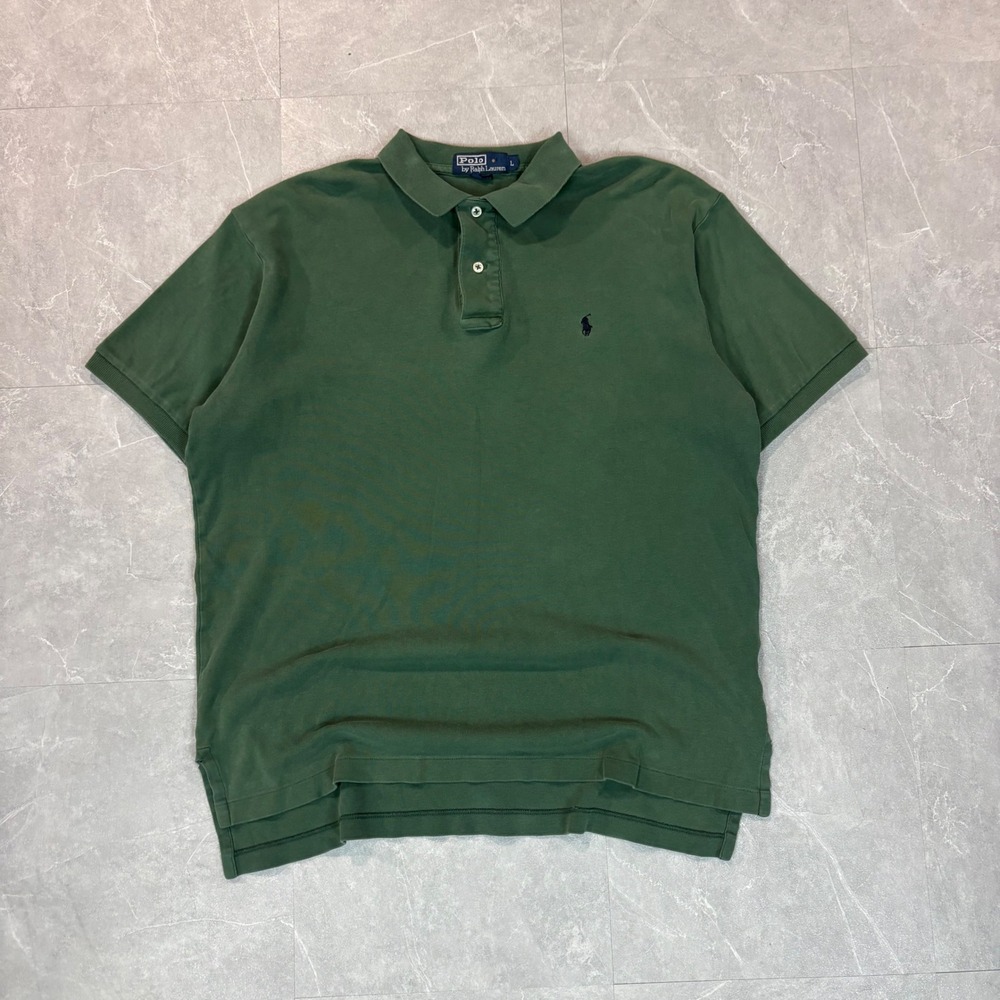 Polo Ralph Lauren Mens Large Forest Green Short Sleeve Cotton Polo Shirt 3321